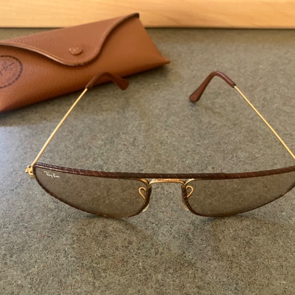 RARE Ray-Ban Bausch & Lomb Leathers Hexagonal w/Tinted Photochromic Lenses - Picture 7 of 7